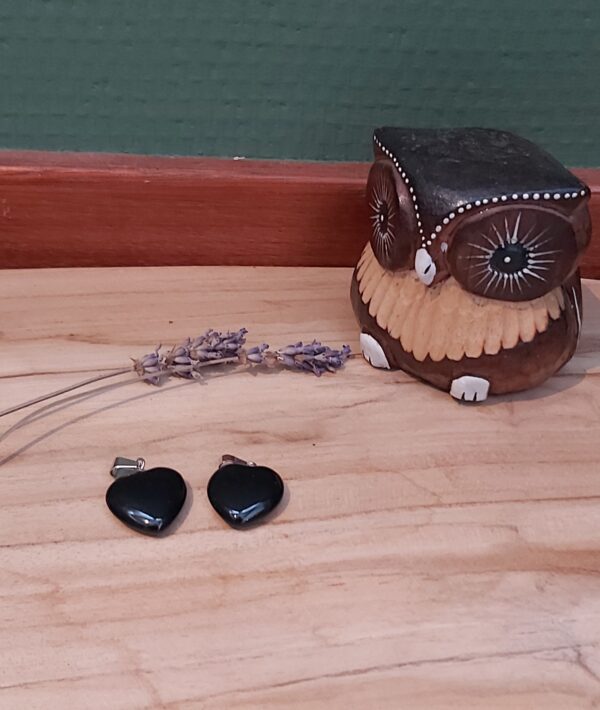 Hart hanger Zwarte Onyx